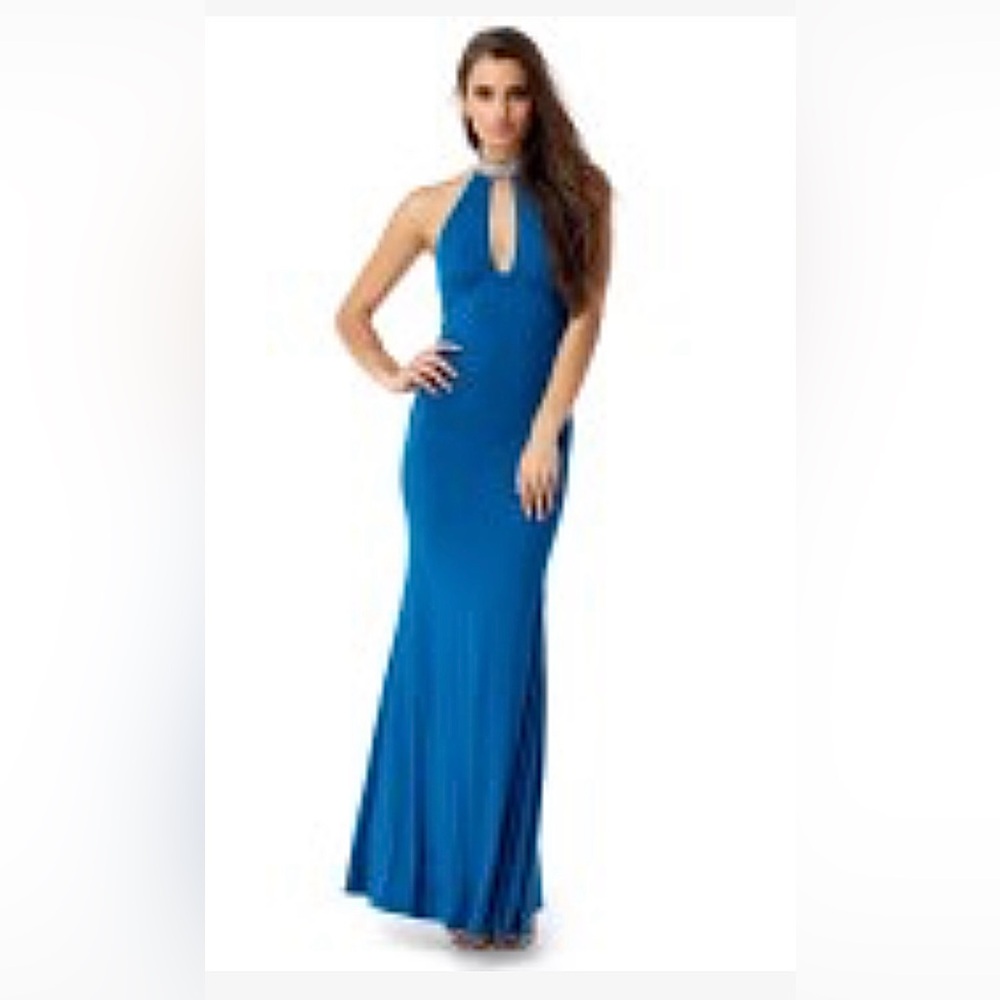 SKY MAXI DRESS with rhinestone choker, NEW! SZ Large